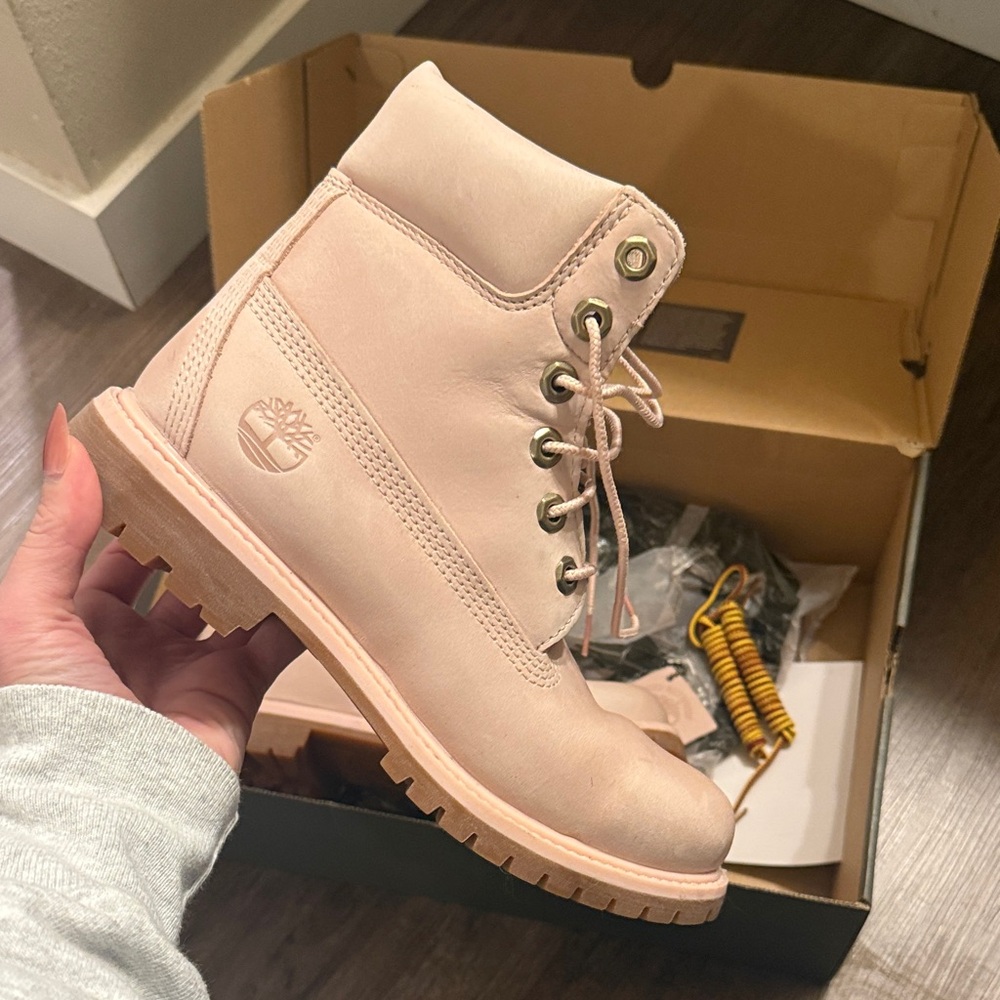 Timberland Blush Pink Leather Boots